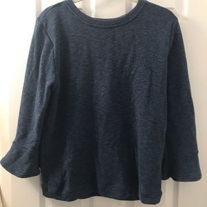 Navy tulip sleeve sweatshirt